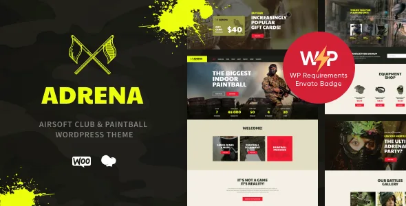 adrena airsoft club paintball wordpress theme