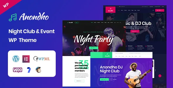 anondho night club event wordpress theme