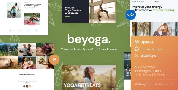 beyoga yogastudio gym wordpress theme 1
