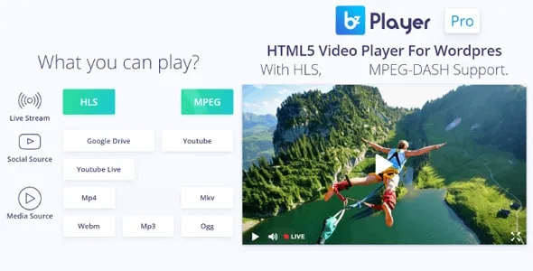 bzplayer pro live streaming player wordpress plugin