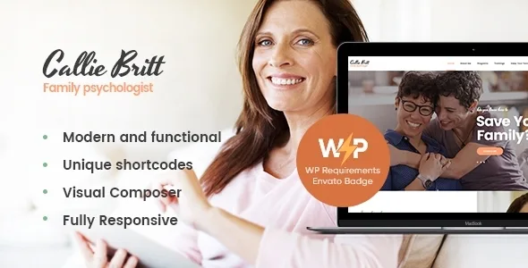 callie britt family counselling psychology wordpress theme