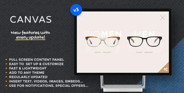 canvas show any content in a fullscreen slide