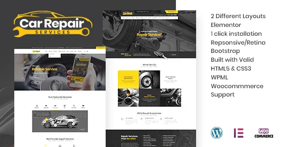 car repair services auto mechanic wordpress theme rtl
