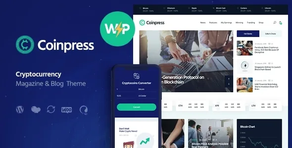 coinpress ico cryptocurrency magazine blog wordpress theme
