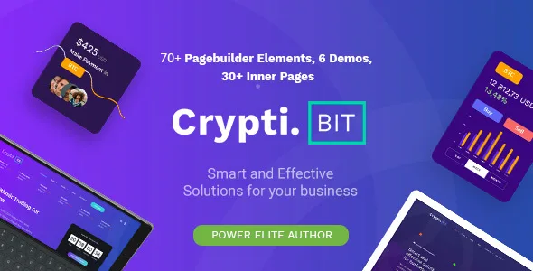 cryptibit technology cryptocurrency icoieo landing page wordpress theme