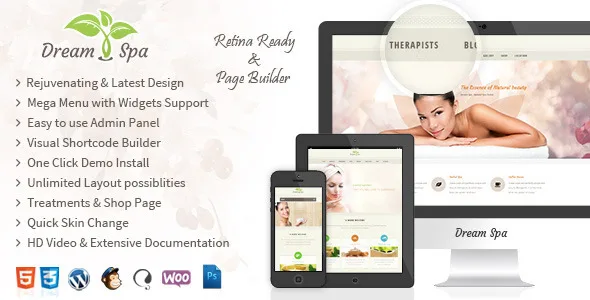 dream spa salon spa wordpress theme
