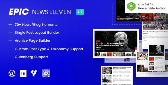 epic news elements news magazine blog element blog add ons for elementor wpbakery page builder