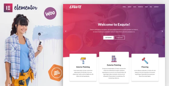 exqute painting company wordpress theme
