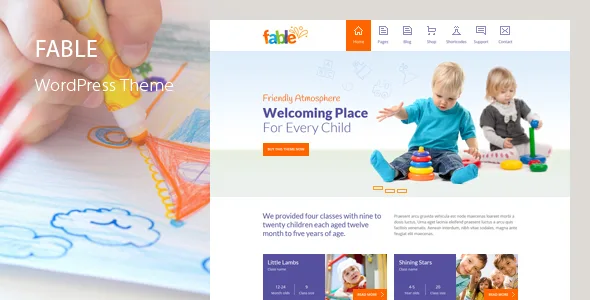 fable children kindergarten wordpress theme