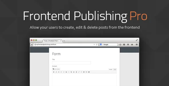 frontend publishing pro
