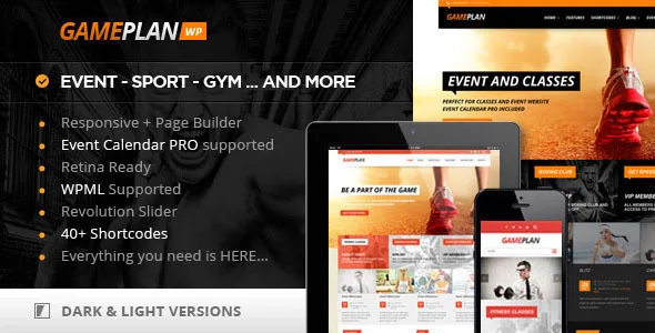 gameplan event and gym fitness wordpress theme