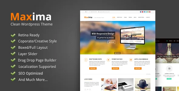 maxima retina ready wordpress theme