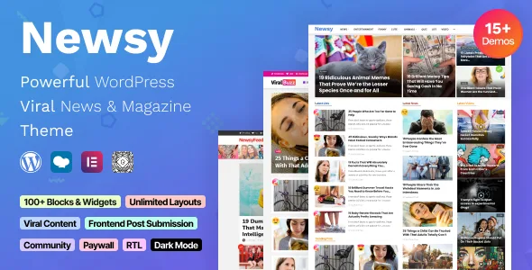 newsy viral news magazine wordpress theme