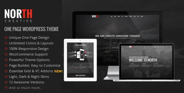 north one page parallax wordpress theme