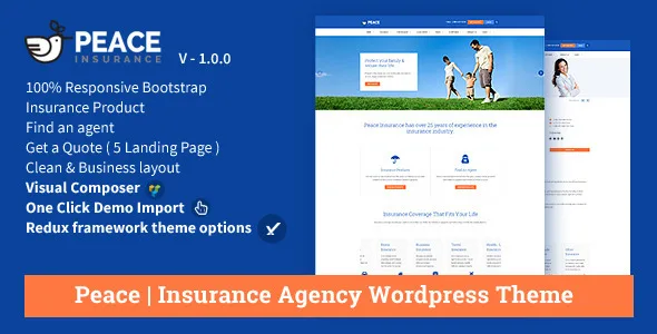 peace insurance agency wordpress theme