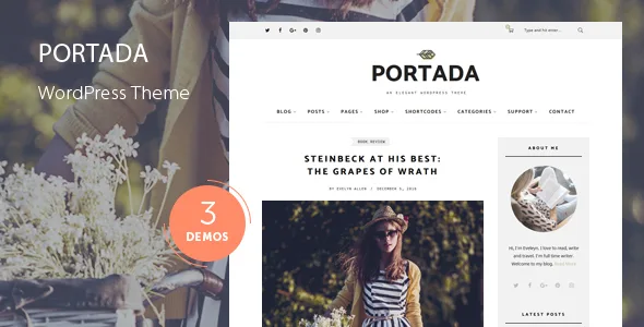 portada elegant blog blogging wordpress theme