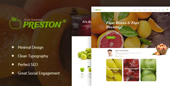 preston fruit company organic farming wordpress theme