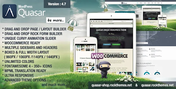 quasar wordpress theme with animation builder