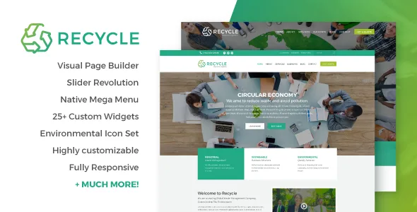 recycle environmental green business wordpress theme