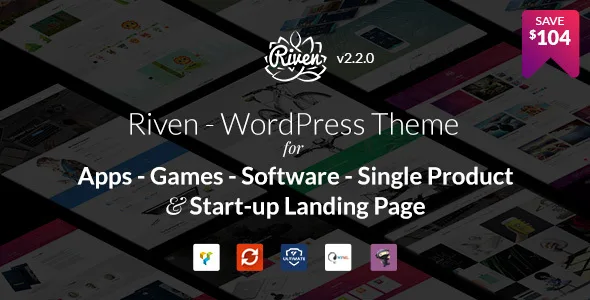 riven wordpress theme for app game single product landing page
