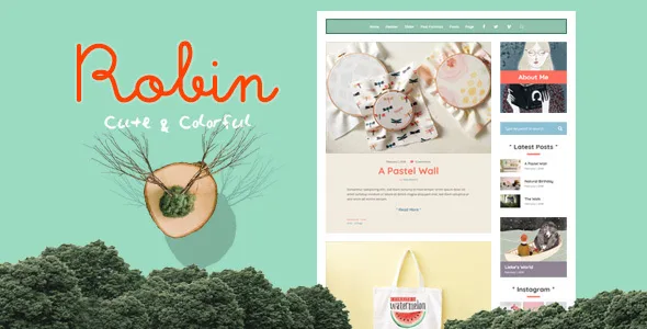 robin cute colorful blog theme