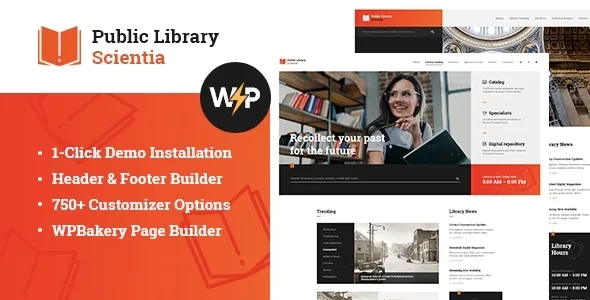 scientia public library book store education wordpress theme