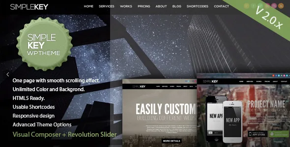 simplekey one page portfolio wordpress theme