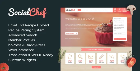 socialchef social recipe wordpress theme