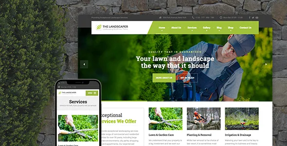 the landscaper lawn landscaping wp theme