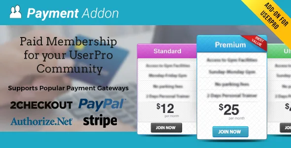 userpro payment add on