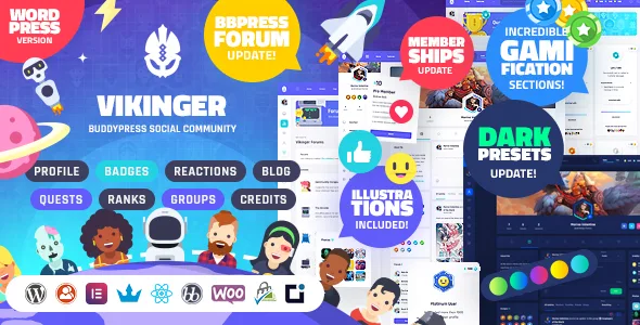 vikinger buddypress and gamipress social community