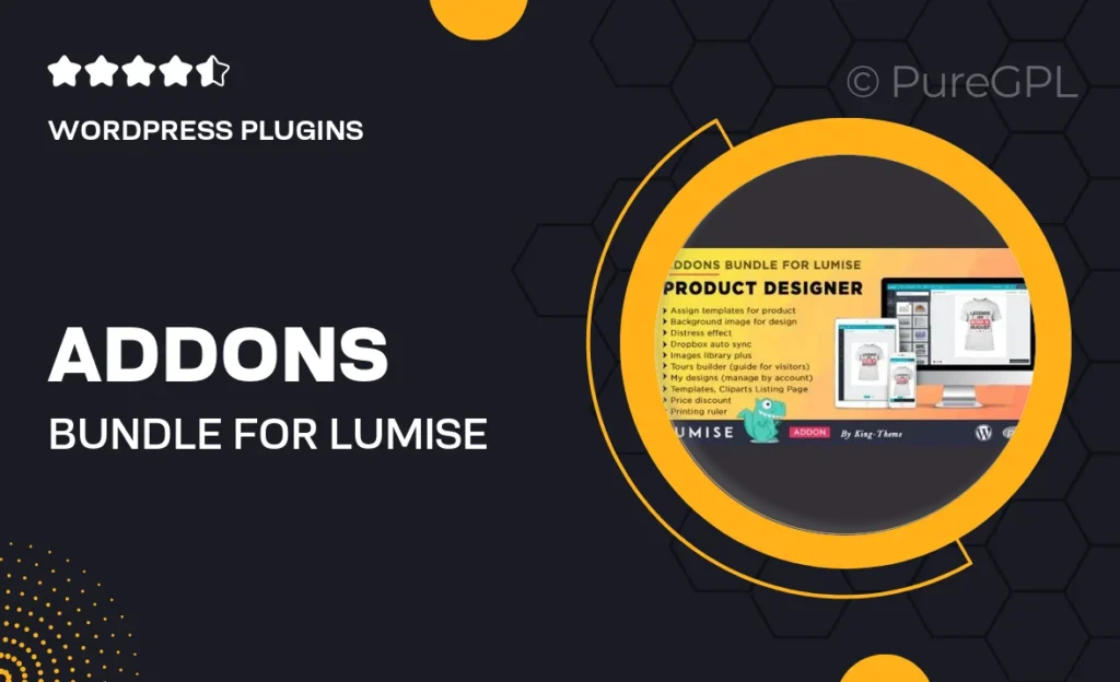 Addons Bundle for Lumise Product Designer 17 Addons Bundle for Lumise Product Designer