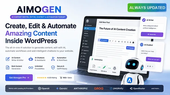 aiomatic automatic ai content writer editor chatbot ai toolkit 1