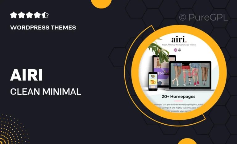 airi clean minimal woocommerce theme