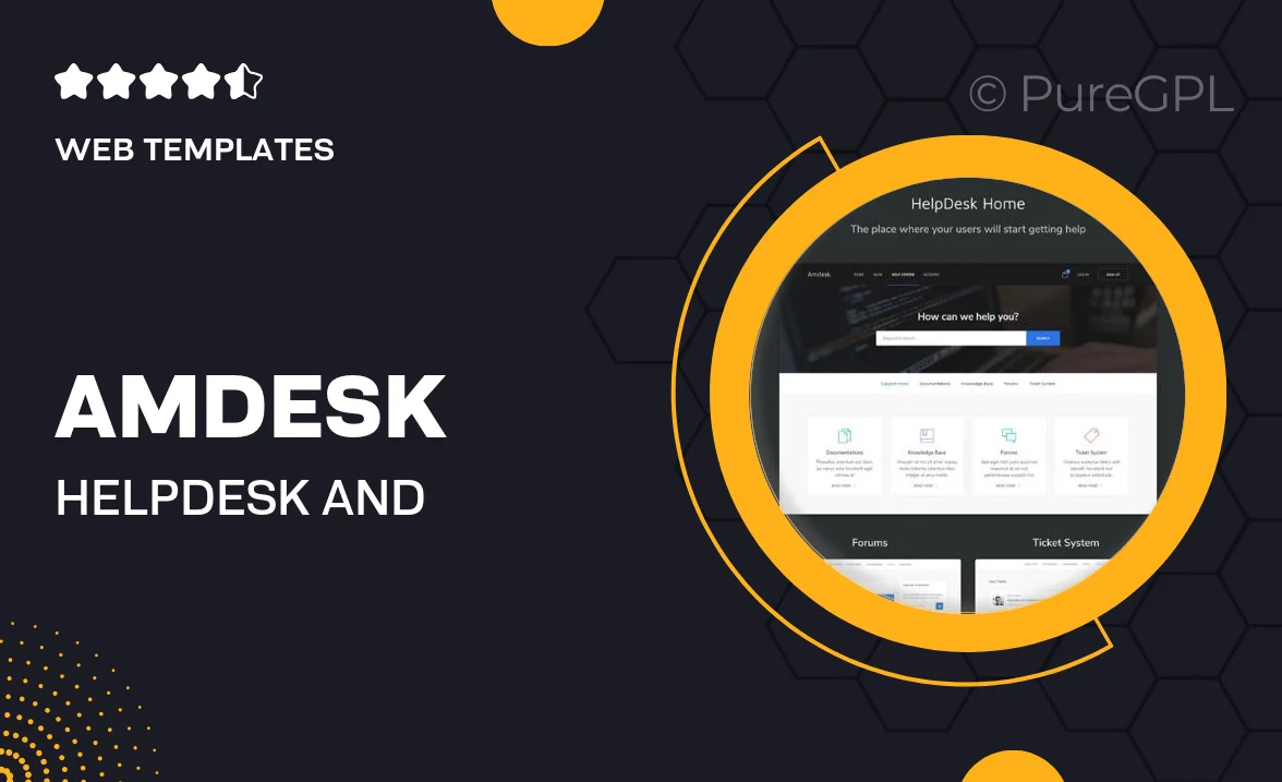 Amdesk – HelpDesk and Knowledge Base HTML template