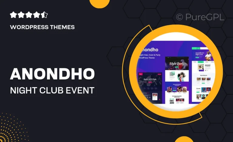 anondho night club event wordpress theme