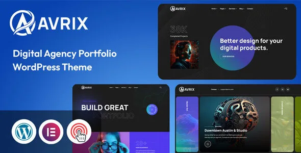 avrix digital agency portfolio wordpress theme 1