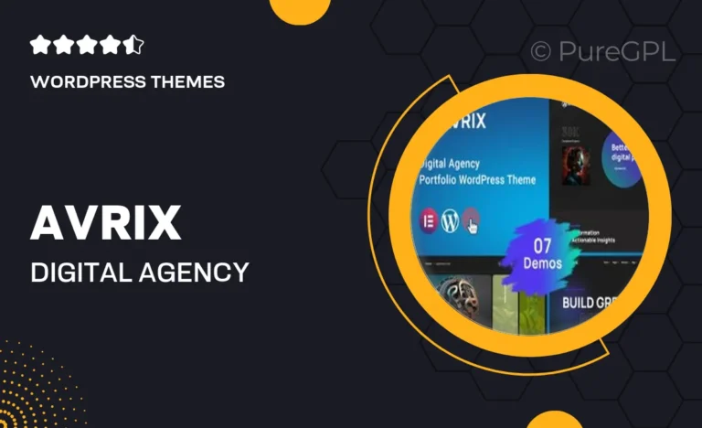 avrix digital agency portfolio wordpress theme