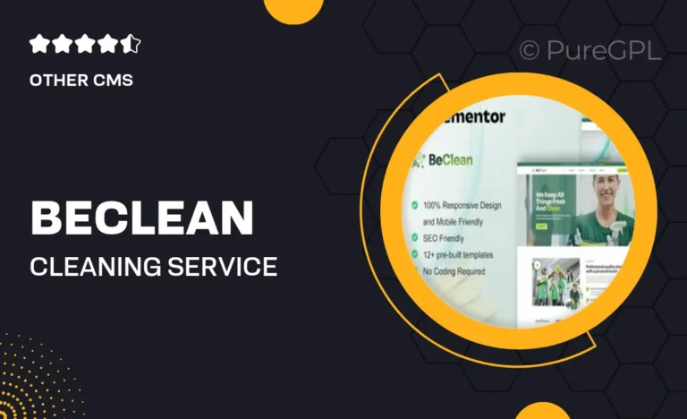 beclean cleaning service company elementor template kit