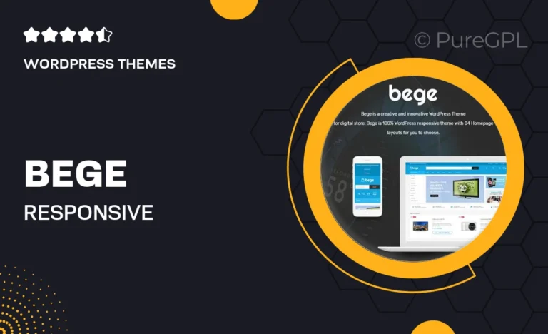 bege responsive woocommerce wordpress theme