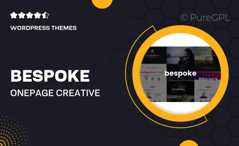 bespoke onepage creative wordpress theme