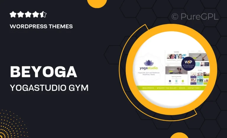 beyoga yogastudio gym wordpress theme