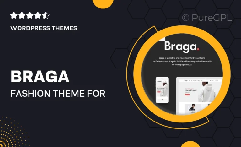braga fashion theme for woocommerce wordpress