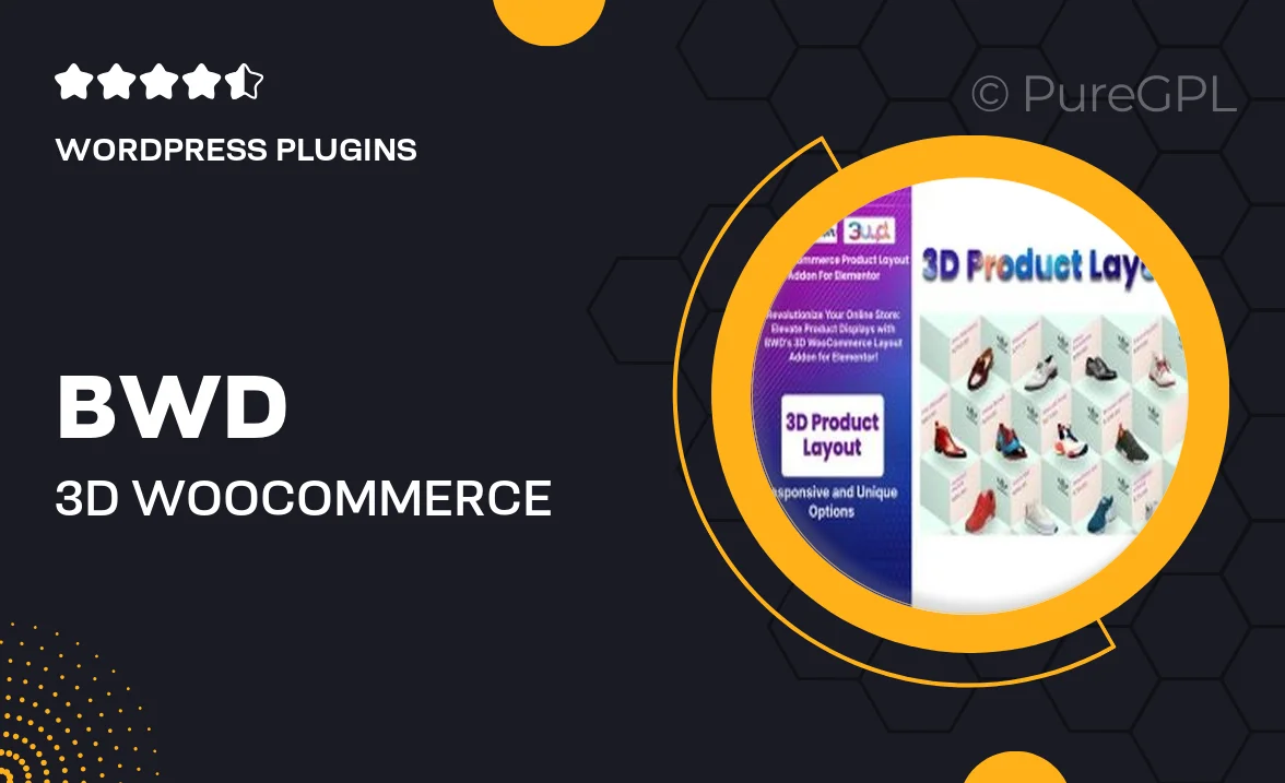 BWD 3D WooCommerce Product Layout Addon For Elementor