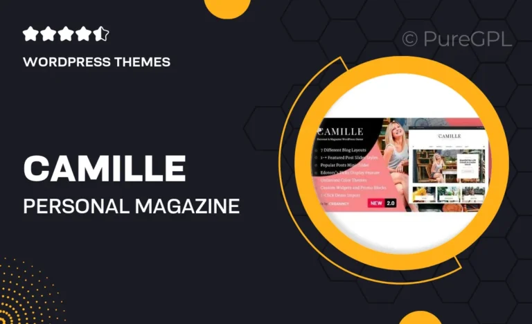 camille personal magazine wordpress theme