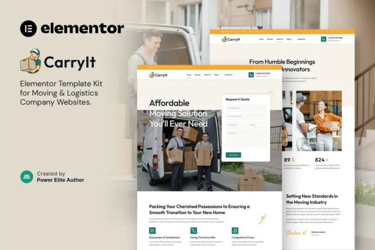 carryit moving logistics company elementor template kit 1