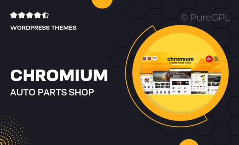 chromium auto parts shop wordpress woocommerce theme