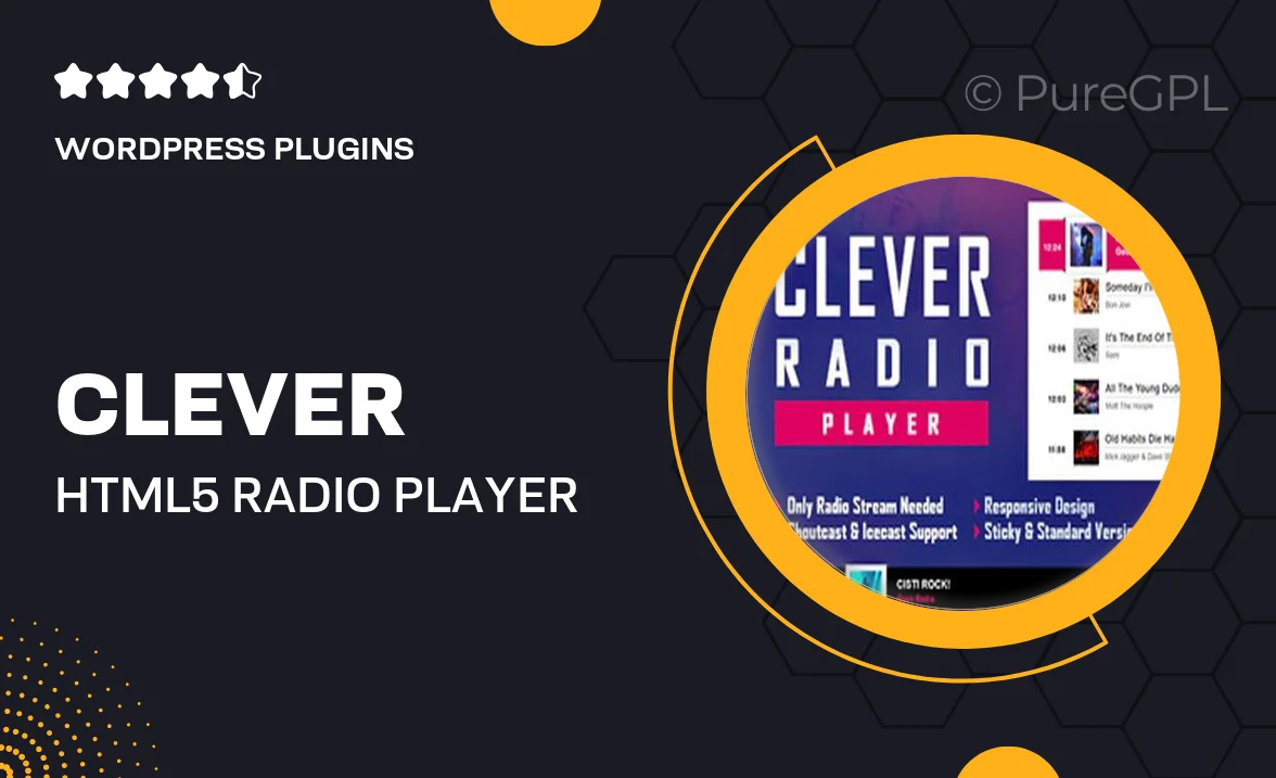 CLEVER – HTML5 Radio Player With History – Shoutcast and Icecast – Elementor Widget Addon