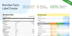 Codecanyon | Nutrition Facts Label Creator