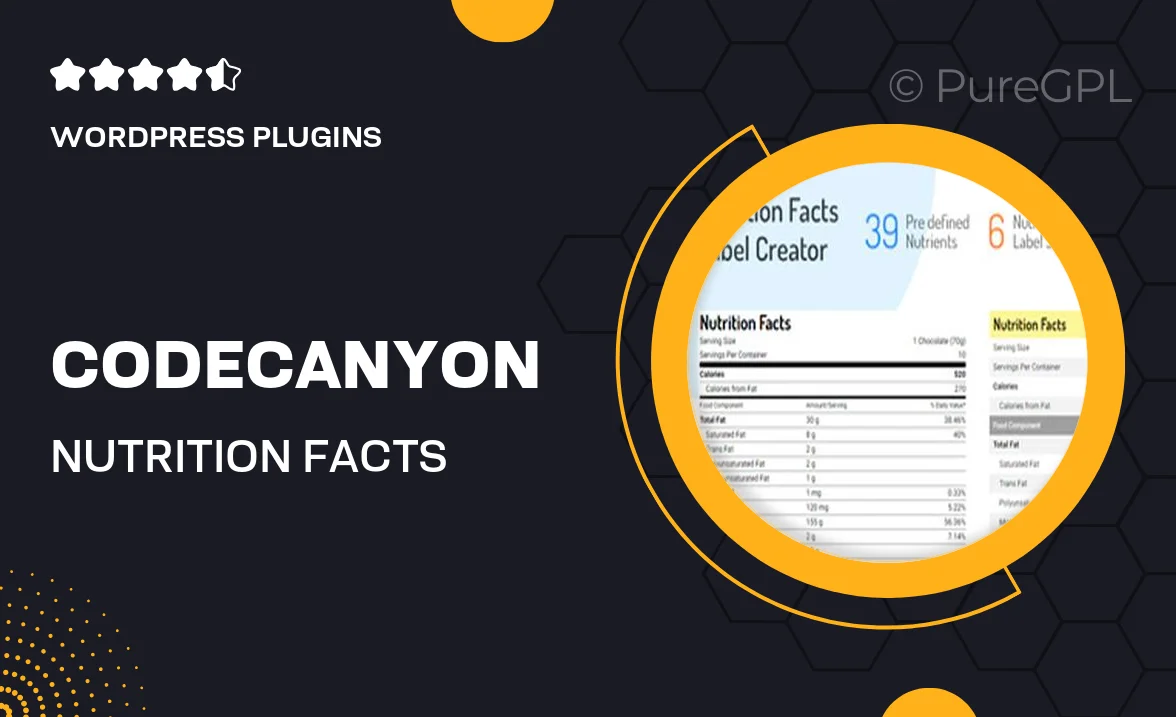 Codecanyon | Nutrition Facts Label Creator